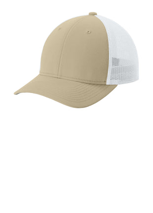 Sport-Tek® Stretch-Tek Mesh Back Cap STC60 - Sahara/ White | Sport-Tek