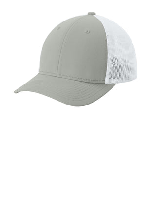 Sport-Tek® Stretch-Tek Mesh Back Cap STC60 - Silver/ White | Sport-Tek