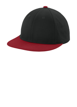 Sport-Tek® Pro-Cut Stretch-Tek Cap STC64 - Black/ Deep Red/ Black | Sport-Tek