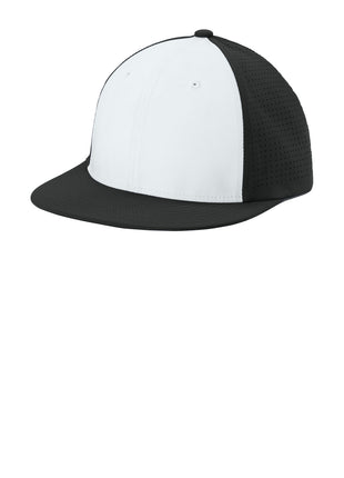 Sport-Tek® Pro-Cut Stretch-Tek Cap STC64 - White/ Black/ Black | Sport-Tek