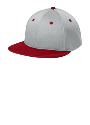 Sport-Tek® Impact Mesh Stretch-Tek Cap STC70 - Silver/ Deep Red/ Silver | Sport-Tek