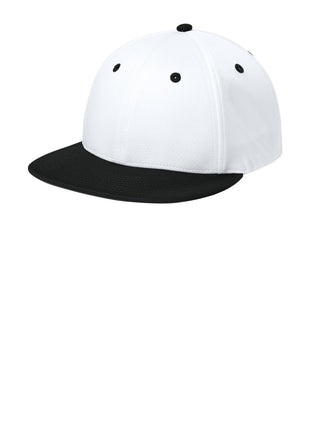 Sport-Tek® Impact Mesh Stretch-Tek Cap STC70 - White/ Black/ White | Sport-Tek