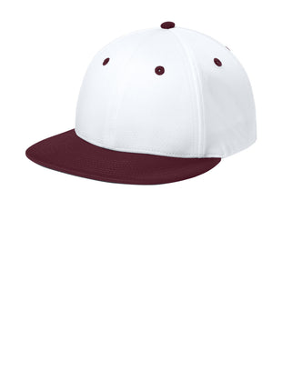 Sport-Tek® Impact Mesh Stretch-Tek Cap STC70 - White/ Maroon/ White | Sport-Tek