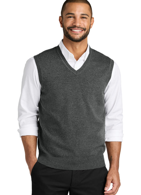 Port Authority® Easy Care Sweater Vest SW2860 - Charcoal Heather | Port Authority