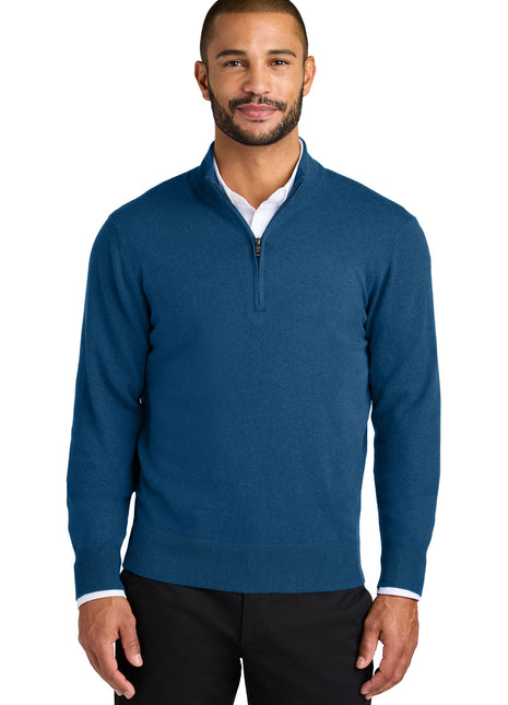 Port Authority® Easy Care 1/4-Zip Sweater SW2900 - Aegean Blue Heather | Port Authority