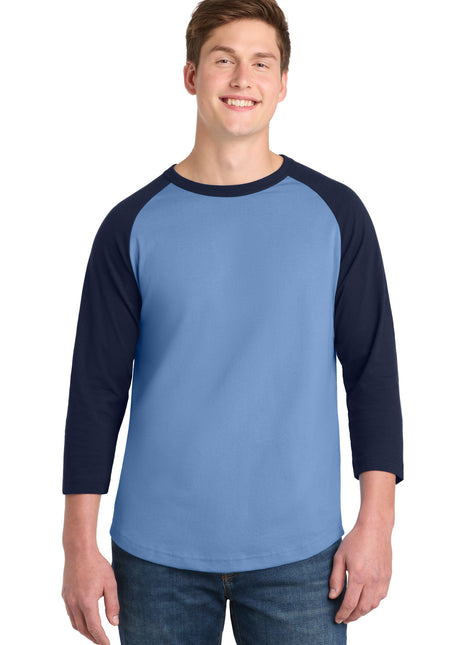 Sport-Tek® Colorblock Raglan Jersey.  T200 - Carolina Blue/ Navy | Sport-Tek