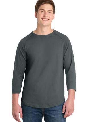 Sport-Tek® Colorblock Raglan Jersey.  T200 - Iron Grey | Sport-Tek