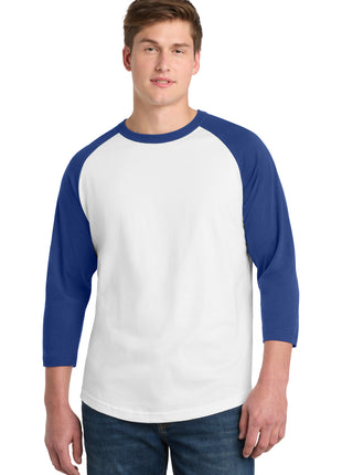 Sport-Tek® Colorblock Raglan Jersey.  T200 - White/ Royal | Sport-Tek