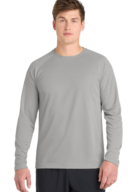 Sport-Tek® Dry Zone® Long Sleeve Raglan T-Shirt. T473LS - Silver | Sport-Tek