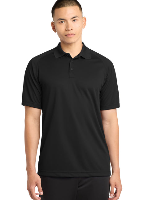 Sport-Tek® Dry Zone® Raglan Polo. T475 - Black | Sport-Tek