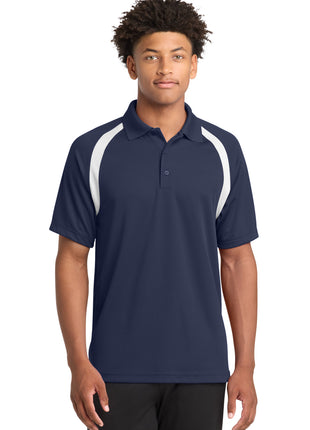 Sport-Tek® Dry Zone® Colorblock Raglan Polo. T476 - True Navy/ White | Sport-Tek
