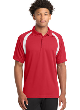 Sport-Tek® Dry Zone® Colorblock Raglan Polo. T476 - True Red/ White | Sport-Tek