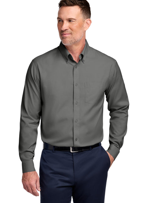 Brooks Brothers® Tall Wrinkle-Free Stretch Pinpoint Shirt TBB18000 - Deep Black | Brooks Brothers