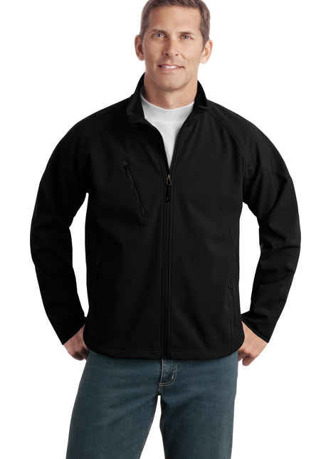 Port Authority® Tall Textured Soft Shell Jacket. TLJ705 - Black | Port Authority