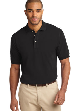 Port Authority® Tall Heavyweight Cotton Pique Polo.  TLK420 - Black | Port Authority