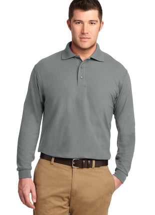Port Authority® Tall Silk Touch™ Long Sleeve Polo. TLK500LS - Cool Grey | Port Authority