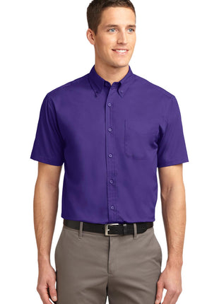 Port Authority® Tall Short Sleeve Easy Care Shirt. TLS508 - Purple/ Light Stone | Port Authority