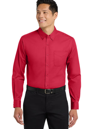 Port Authority® Tall Long Sleeve Easy Care Shirt.  TLS608 - Red/ Light Stone | Port Authority