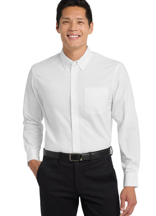 Port Authority® Tall Long Sleeve Easy Care Shirt.  TLS608 - White/ Light Stone | Port Authority