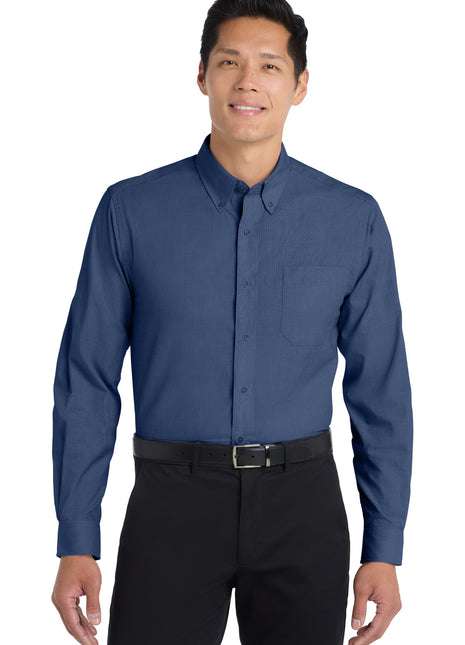 Port Authority® Tall Crosshatch Easy Care Shirt. TLS640 - Deep Blue | Port Authority