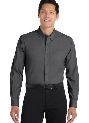 Port Authority® Tall Crosshatch Easy Care Shirt. TLS640 - Soft Black | Port Authority