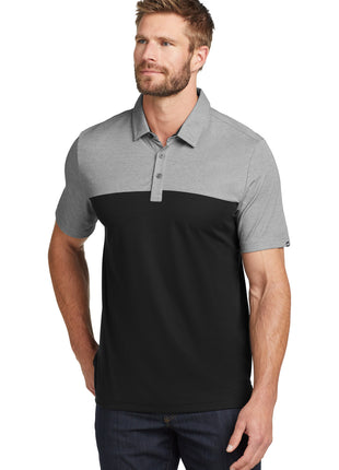 TravisMathew Oceanside Blocked Polo. TM1MU414 - Black Heather/ Black | TravisMathew