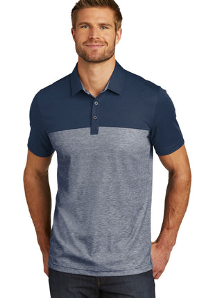 TravisMathew Oceanside Blocked Polo. TM1MU414 - Blue Nights/ Blue Nights Heather | TravisMathew