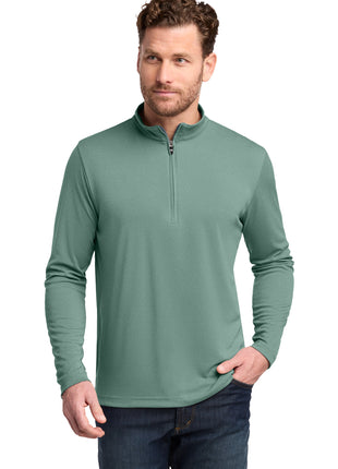 TravisMathew Coto Performance 1/4-Zip TM1MY397 - Beryl Green Heather | TravisMathew