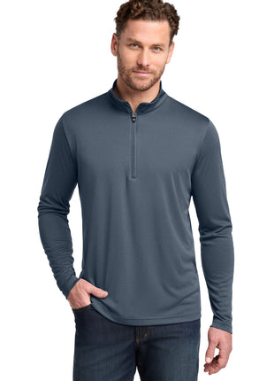 TravisMathew Coto Performance 1/4-Zip TM1MY397 - Vintage Indigo/ Black | TravisMathew