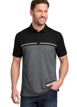 TravisMathew Sunset Blocked Polo TM1MY401 - Black/ Dark Grey Heather | TravisMathew