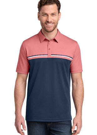 TravisMathew Sunset Blocked Polo TM1MY401 - Cardinal Heather/ Blue Nights | TravisMathew