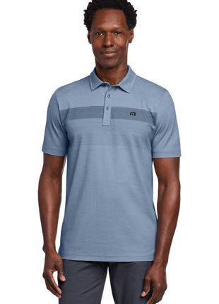 TravisMathew Coastal Chest Stripe Polo TM1MY402 - Opal Blue Heather | TravisMathew
