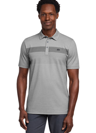 TravisMathew Coastal Chest Stripe Polo TM1MY402 - Quiet Shade Grey Heather | TravisMathew