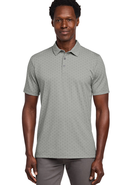 TravisMathew Oceanside Geo Polo TM1MY403 - Quiet Shade Grey Heather/ Dark Grey | TravisMathew