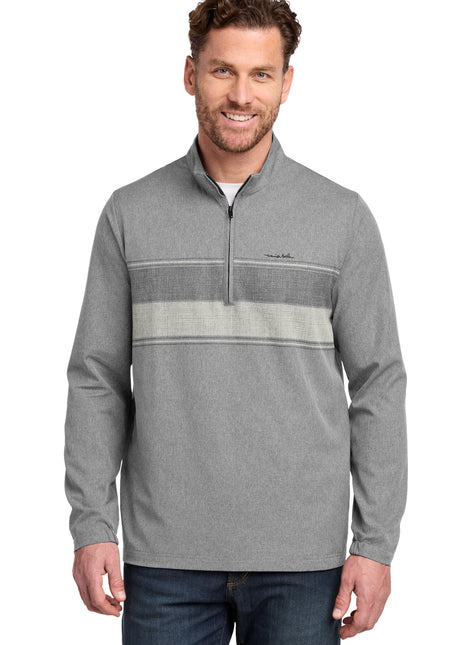 TravisMathew Balboa Chest Stripe 1/4-Zip TM1MZ340 - Dark Grey Heather | TravisMathew