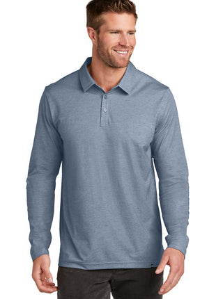 TravisMathew Oceanside Heather Long Sleeve Polo TM1MZ343 - Blue Nights Heather | TravisMathew