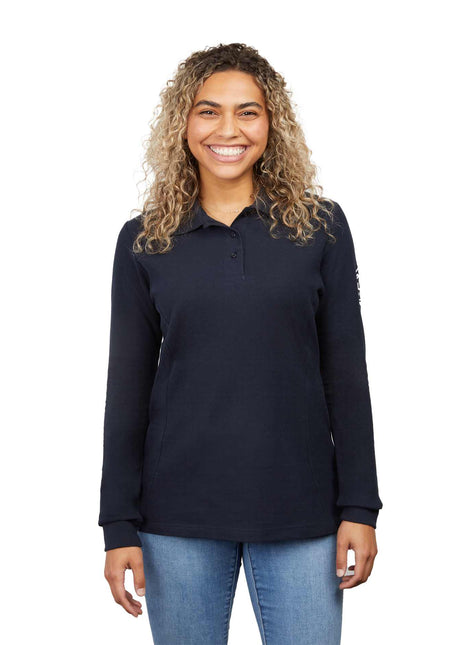 PALO Long Sleeve 100% Cotton Pique Polo - Women's