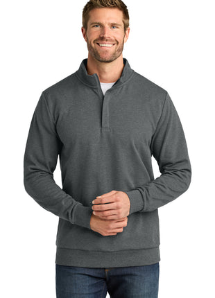 TravisMathew Ocean Villa 1/4-Zip TMA41421 - Dark Grey Heather | TravisMathew