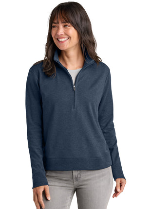 TravisMathew Women's Ocean Villa 1/4-Zip TMA41428 - Blue Heather | TravisMathew