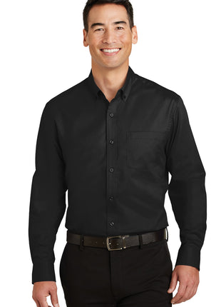 Port Authority® Tall SuperPro™ Twill Shirt. TS663 - Black | Port Authority