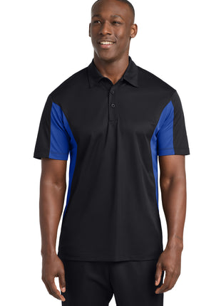 Sport-Tek® Tall Side Blocked Micropique Sport-Wick® Polo. TST655 - Black/ True Royal | Sport-Tek