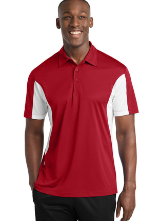 Sport-Tek® Tall Side Blocked Micropique Sport-Wick® Polo. TST655 - True Red/ White | Sport-Tek