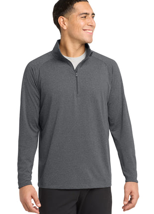 Sport-Tek® Tall Sport-Wick® Stretch 1/4-Zip Pullover. TST850 - Charcoal Grey Heather | Sport-Tek