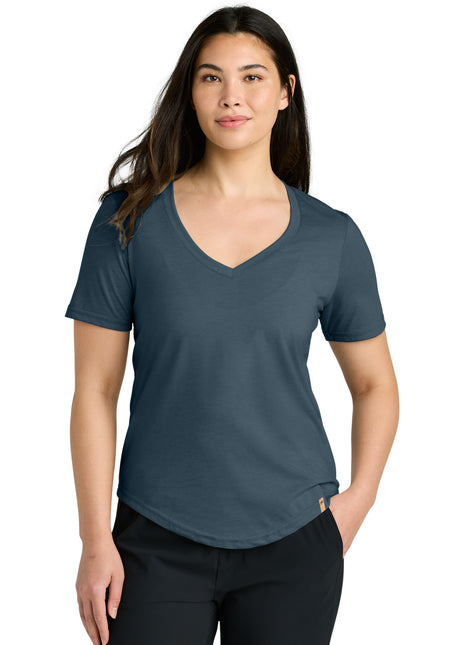 tentree® Women's TreeBlend V-Neck T-Shirt TTCW5646 - Moonlit Ocean Heather | tentree