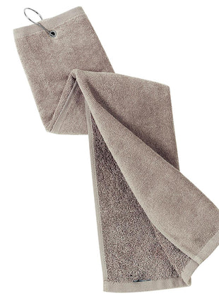 Port Authority® Grommeted Tri-Fold Golf Towel.  TW50 - Khaki | Port Authority