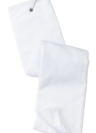 Port Authority® Grommeted Tri-Fold Golf Towel.  TW50 - White | Port Authority