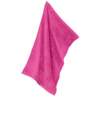 Port Authority® Grommeted Microfiber Golf Towel. TW530 - Pop Raspberry | Port Authority