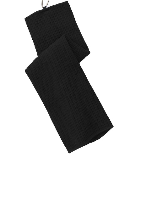 Port Authority® Waffle Microfiber Golf Towel. TW60 - Black | Port Authority