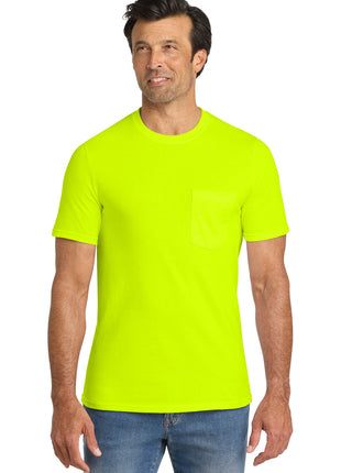 Volunteer Knitwear™ All-American Pocket Tee VL100P - Safety Green | Volunteer Knitwear