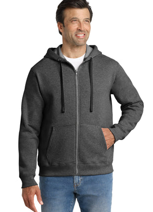 Volunteer Knitwear™ Chore Fleece Full-Zip Hoodie VL130ZH - Charcoal Heather | Volunteer Knitwear